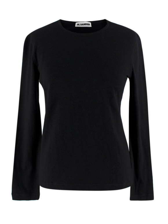 Jil Sander Black Wool Blend Top