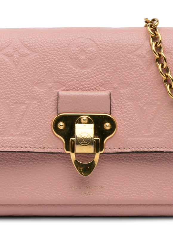 Louis Vuitton Pink Monogram Empreinte Vavin Wallet on Chain
