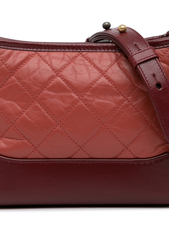 Chanel Red and Burgundy Small Lambskin Gabrielle Crossbody Bag