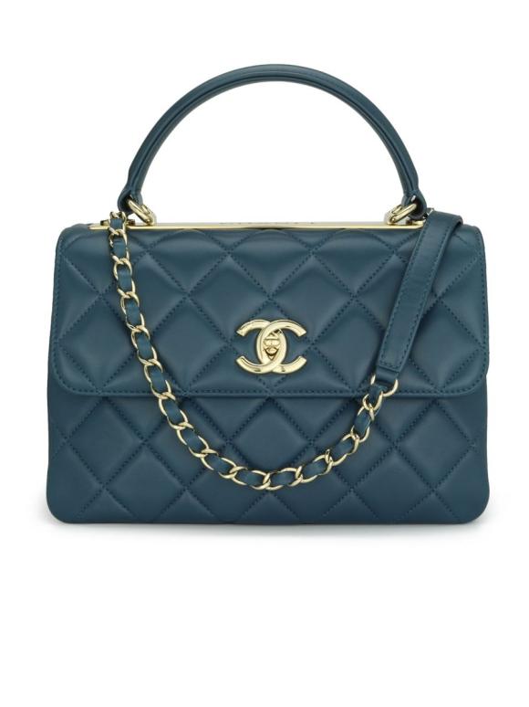 Chanel Blue Lambskin Trendy Bag