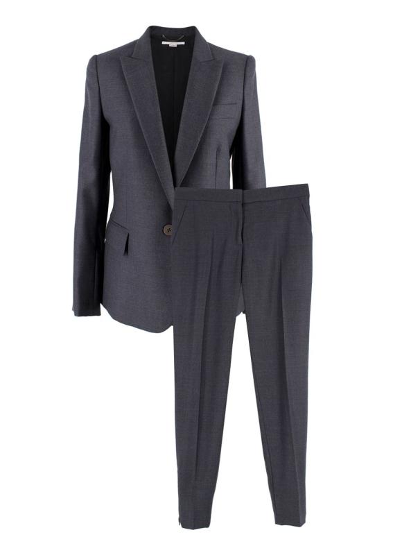 Stella McCartney Charcoal Grey  Single Breasted Wool Blazer and Trouser Suit
