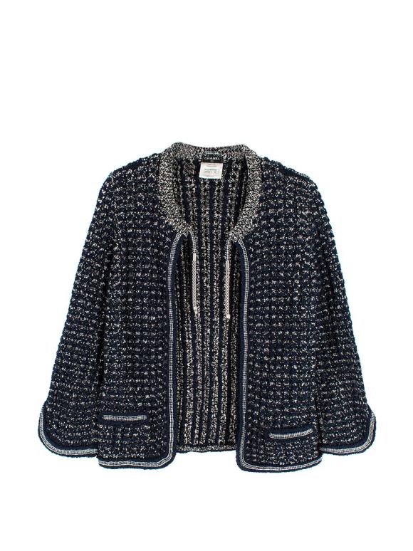 Chanel Navy Cotton Blend Knitted Cardigan