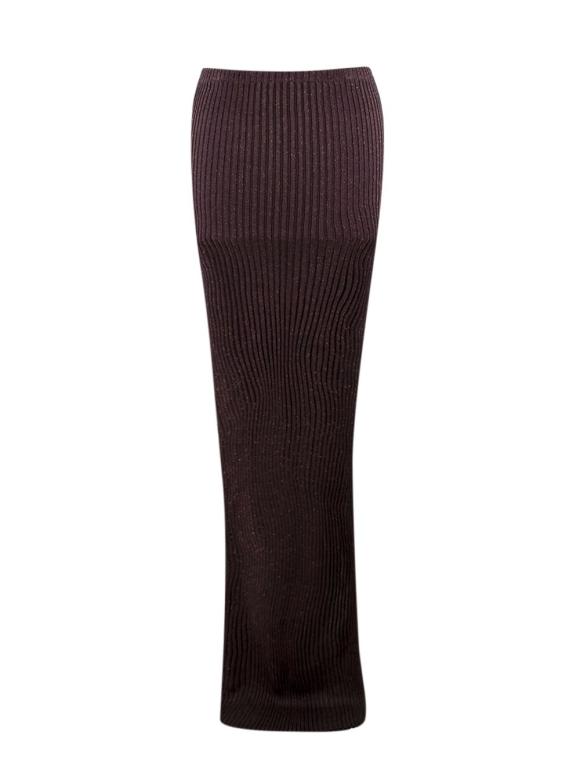 Aya Muse Brown Ribbed Maxi Skirt