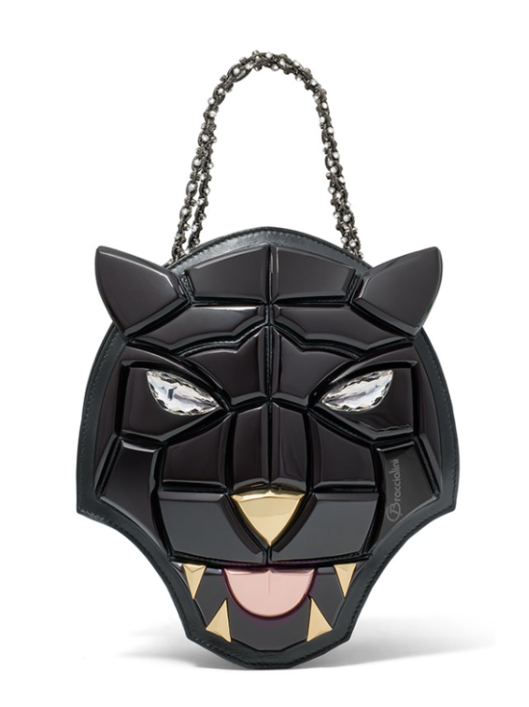 Braccialini Black Tema Panther Leather Bag