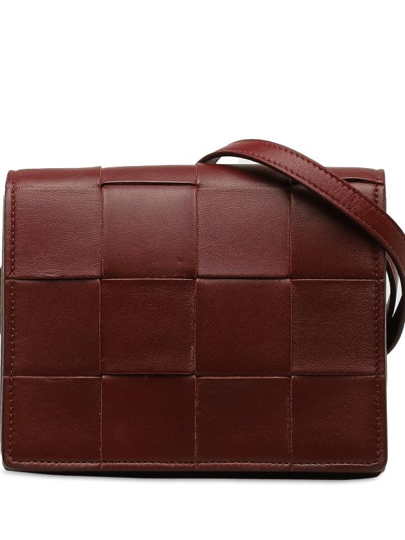 Bottega Veneta Burgundy Maxi Intrecciato Mini Cassette Crossbody