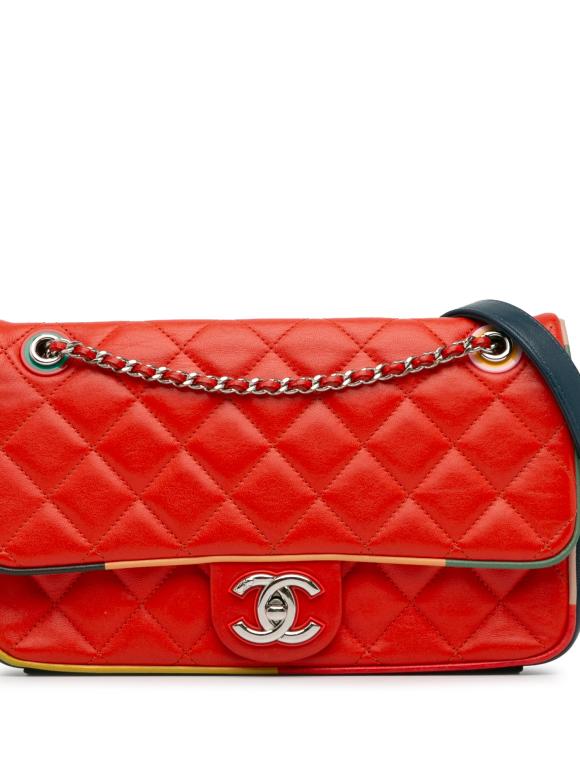 Chanel Red Medium Lambskin Cuba Color Flap Bag