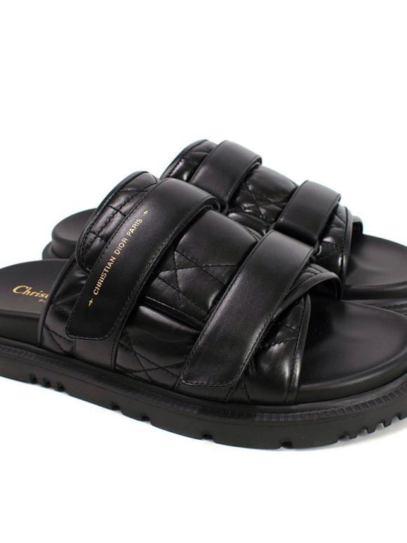 Dior Black Quilted Leather D-Revolution Sandals