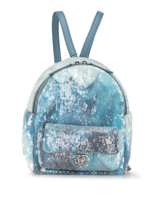 Chanel Tricolour Blue Sequin Waterfall Backpack