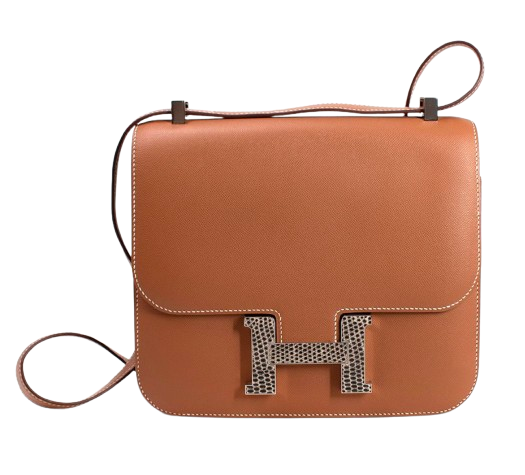 Hermes Hermès Constance 24 in Gold Madame Leather with Palladium Lizard Hardware