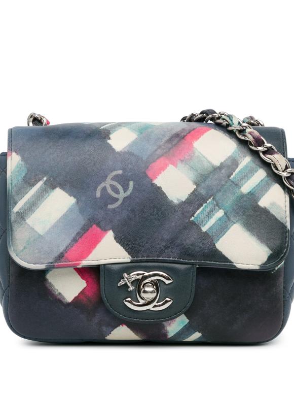 Chanel Navy Mini Square Classic Calfskin Airline Flap Bag