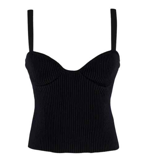 Magda Butrym Black Knitted Bustier Top