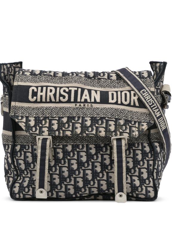 Blue Canvas Oblique Diorcamp Shoulder Tote