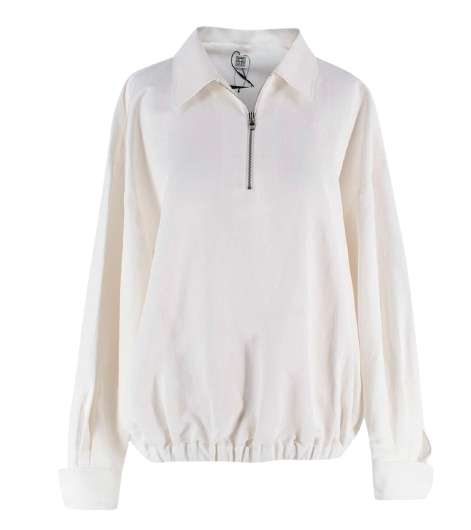 Toteme Off White Linen Blend Tracksuit Top