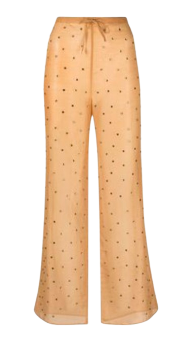 Oseree Golden Beige Cotton/Silk SS24 Gem Pants