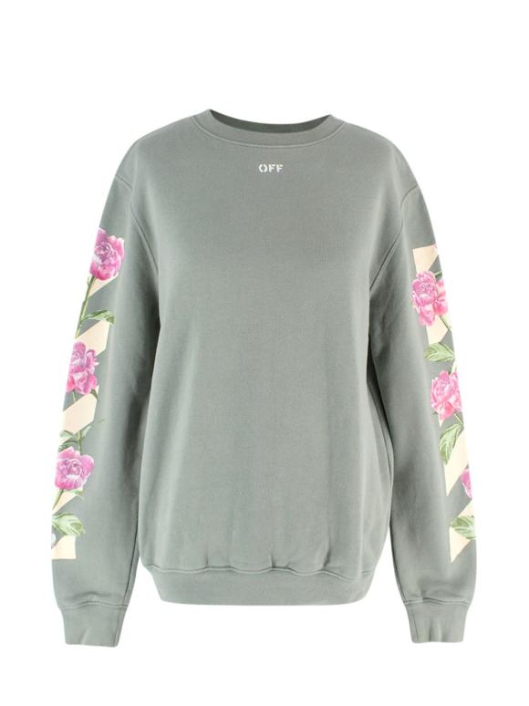 OFF-WHITE Mint Floral Arrow Sweatshirt