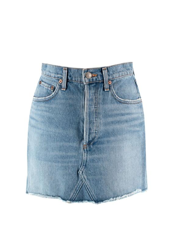 Agolde Blue Denim Mini Skirt