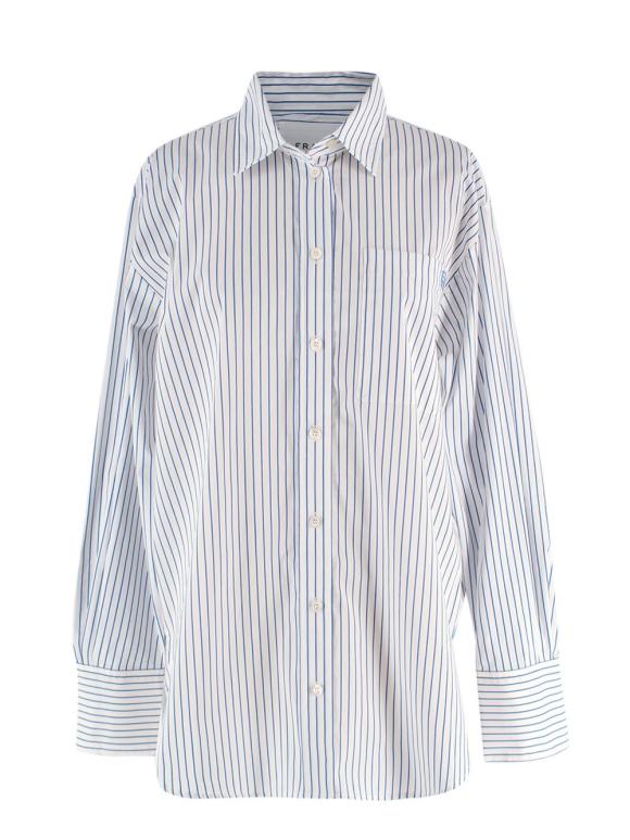 Frame Blue and White Pinstripe Shirt