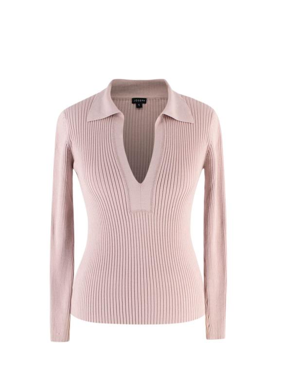 Joseph Blush Pink Ribbed Long Sleeve Top