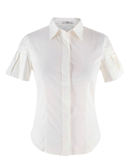 Prada Cream Short Sleeve Blouse