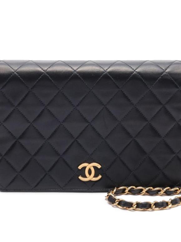 Chanel Vintage CC Quilted Lambskin Full Flap Bag