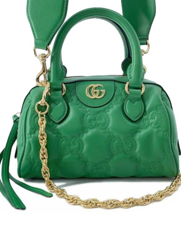 Gucci Green Mini GG Matelasse Marmont Crossbody Bag
