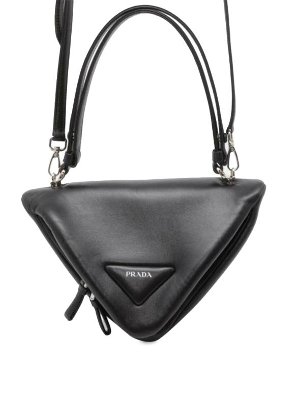 Prada Black Padded Nappa Triangle Crossbody Bag