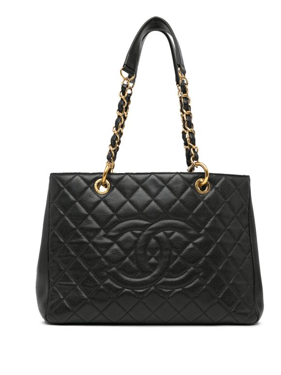 Chanel Black Caviar Leather Grand Shopping Tote