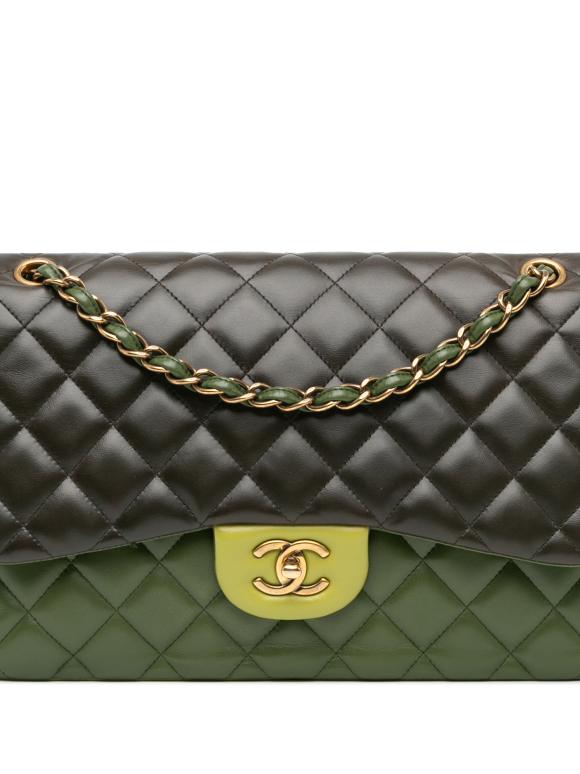 Chanel Tricolour Jumbo Lambskin Double Flap Bag