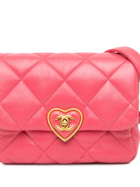 Chanel Pink Mini Quilted Lambskin Plexiglass Coco Love Flap Bag