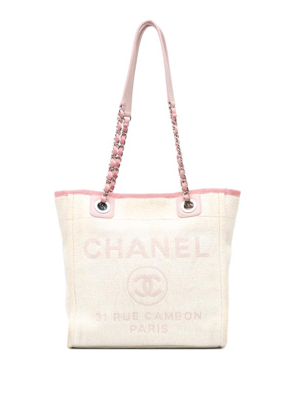 Chanel Pink Mini Canvas Deauville Tote Bag