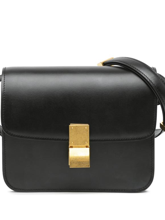 Celine Black Teen Calfskin Classic Box Crossbody Bag