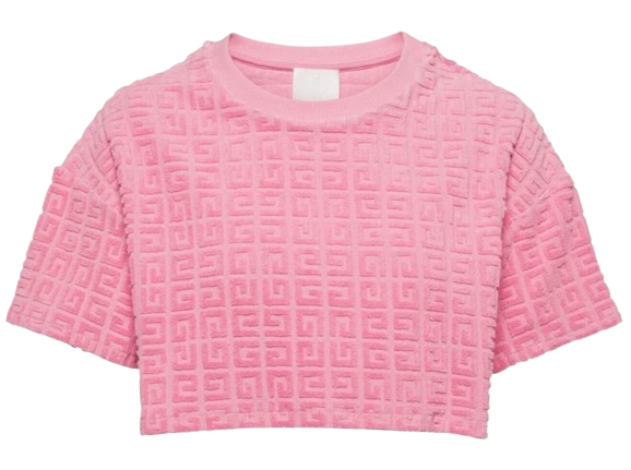 Givenchy Pink Terry Towelling Crop Top