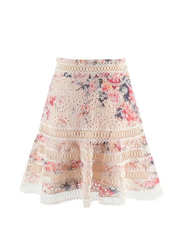 Zimmermann Laelia Diamond Flutter Broderie Anglaise Mini Skirt