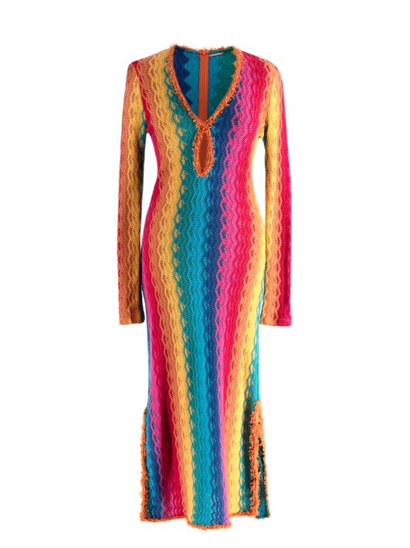 Alexis Solei Multi-Coloured Knitted Maxi Dress