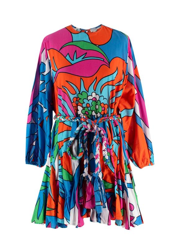 Rhode Multicoloured Long Sleeve Belted Mini Dress