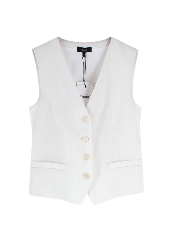 Theory Cream Admiral Stripe Waistcoat