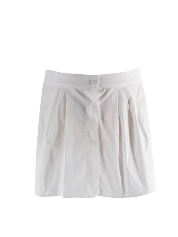 Oscar De La Renta White Pleated Mini Skirt