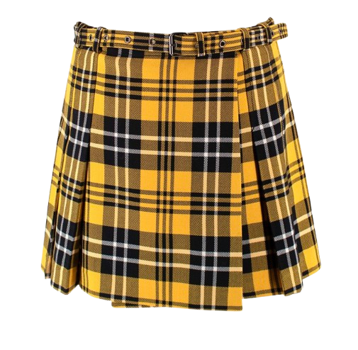 Dior Yellow Checked Pleated Mini Skirt