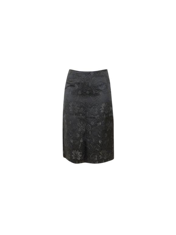 Dolce & Gabbana black floral embroidered skirt
