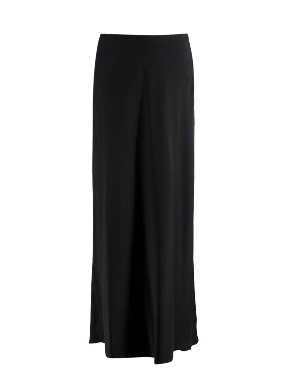 Simkhai Black Satin Midi Skirt