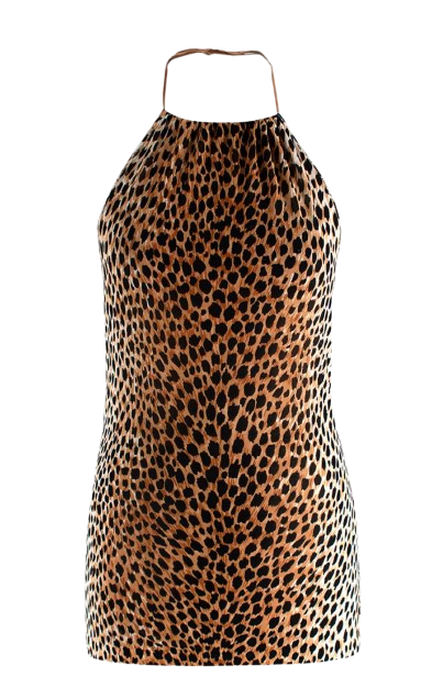 Dolce& Gabbana Leaopard Print Halterneck Top