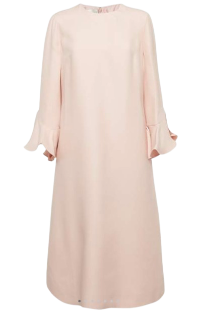 Valentino Pink Ruffle Sleeve Swing Dress