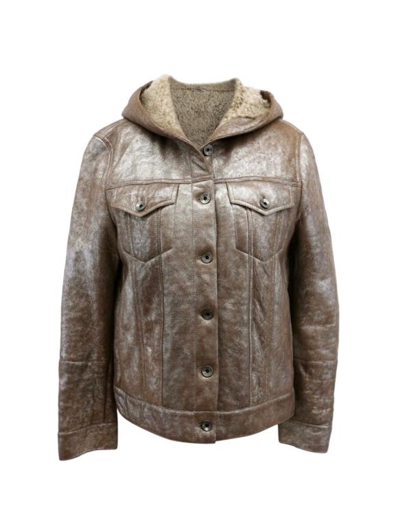 Brunello Cucinelli Metallic Brown Suede Jacket