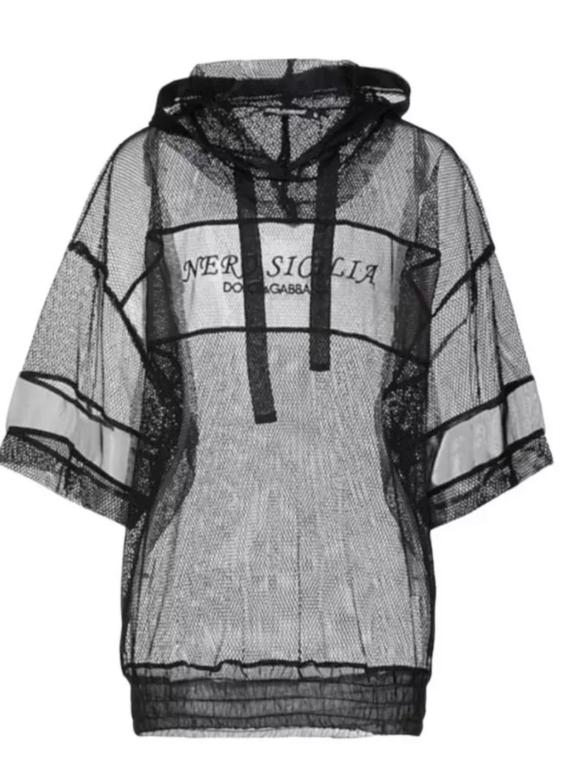 Dolce & Gabbana Black Mesh Hoodie
