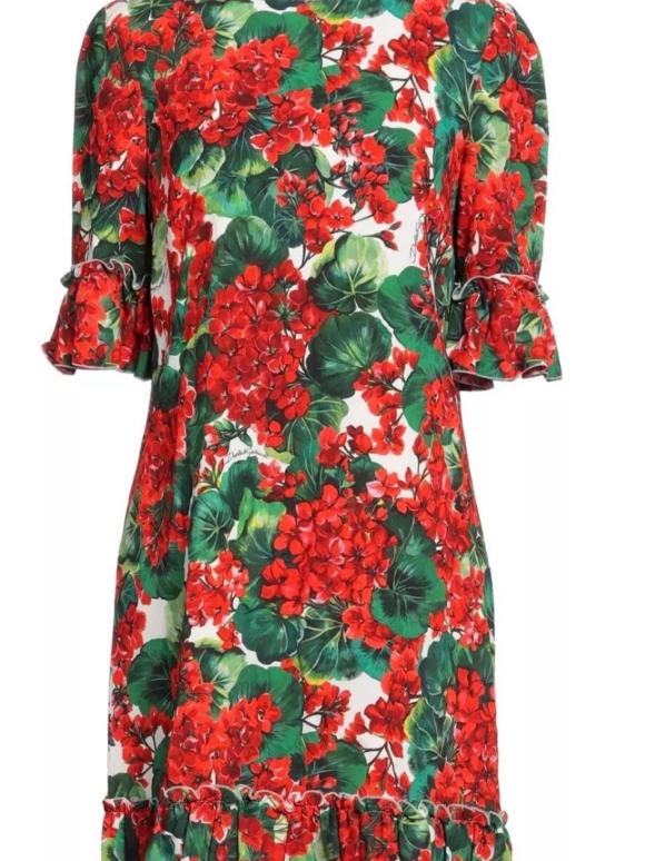 Dolce & Gabbana Floral Geranium Mini Dress