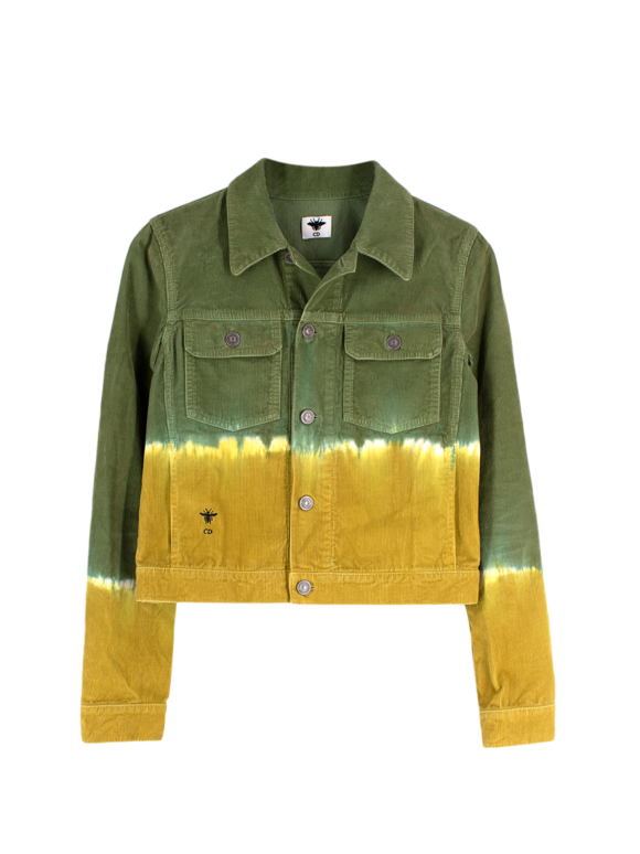 Dior Green and Yellow Tie Dye Corduroy Jacket