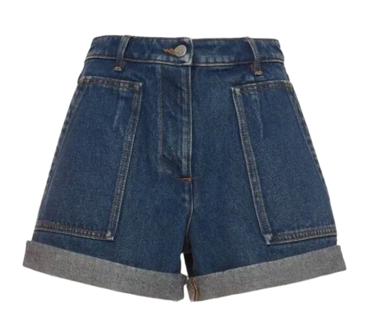 Valentino Denim Cuffed Shorts