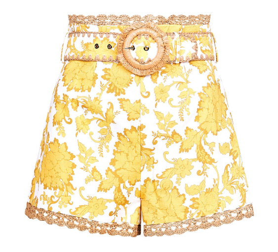 Zimmermann Yellow Postcard Shorts
