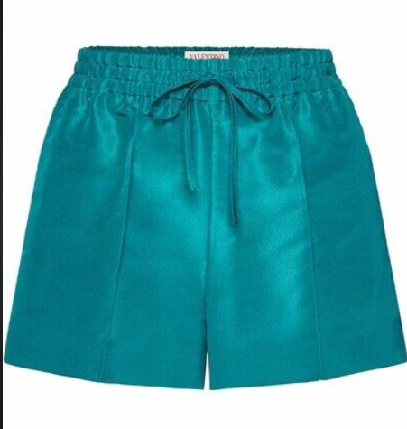 Valentino Teal Silk Shorts