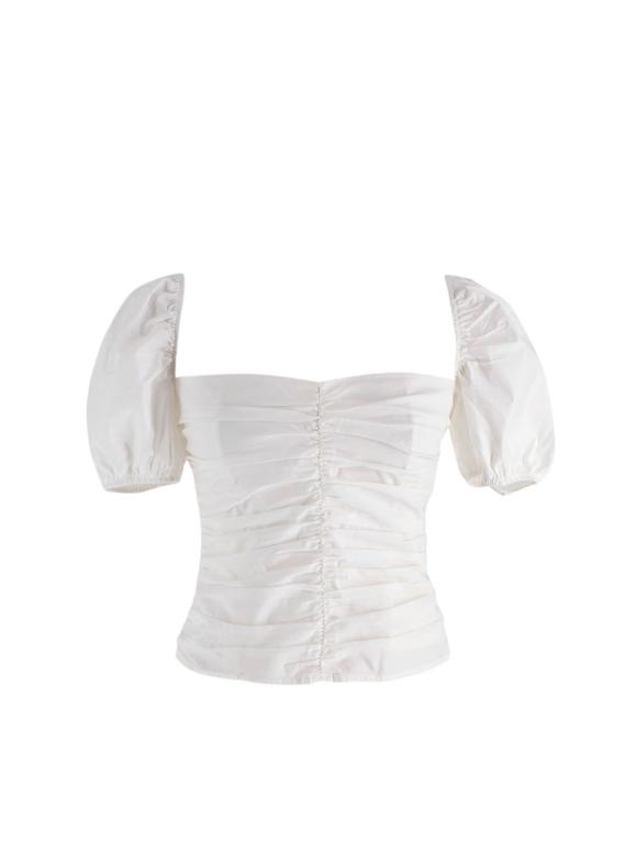 Reformation White Radish Ruched Top